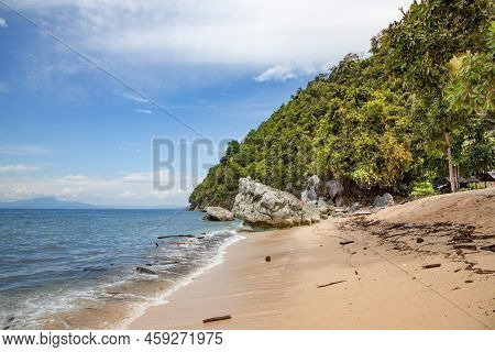 Amazing Untouched Nature Of Pantai Base Beach On The Indian Ocean In Sentani, Jayapura, New Guinea.