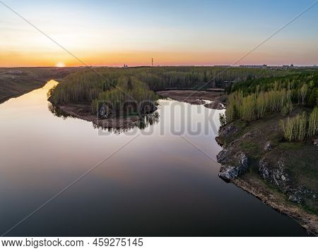 Confluence Of The Iset And Kamenka Rivers In The City Kamensk-uralskiy. Iset And Kamenka Rivers, Kam