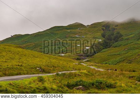 View Of The Hardknott Pass, Hill Pass Between Eskdale And The Duddon Valley In The Lake District Nat