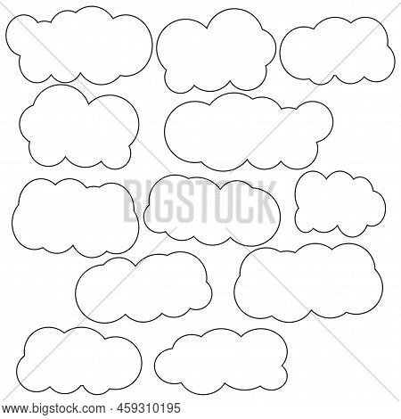 Icon Set Cloud Weather. Web Design Elements. Vector Illustration. Stock Image.