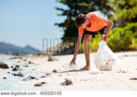 Plastic Garbage. Sea Pollution. Beach Clean Up.