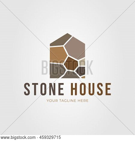Stone House Or Flagstone Flooring Logo Vector Illustration Design