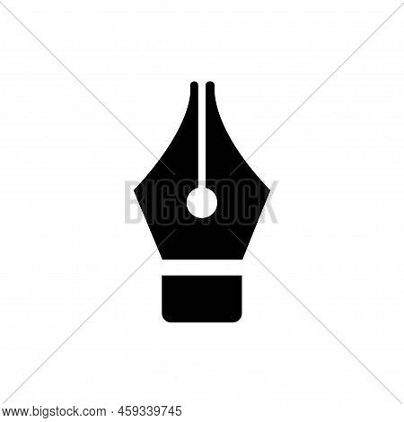 Fountain Pen Nib Icon Symbol. Writing Pen Tool Icon Design Vector