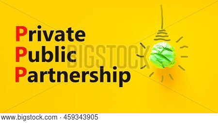 Ppp Private Public Partnership Symbol. Concept Words Ppp Private Public Partnership On Yellow Paper 