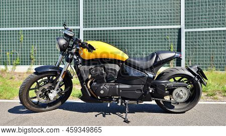 Warsaw, Poland. 1 August 2022. The Junak M15 Motorcycle Is A Combination Of The Classic Cruiser Line