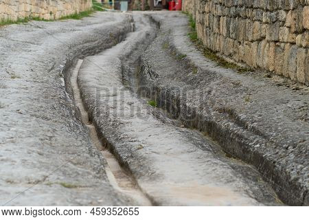 Ancient Road Bakhchisaray City Cave Chufut Crimea Medieval Fortress Old, Concept History Building Fr