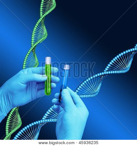 Reagensglas laboratorium Dna Helix Model