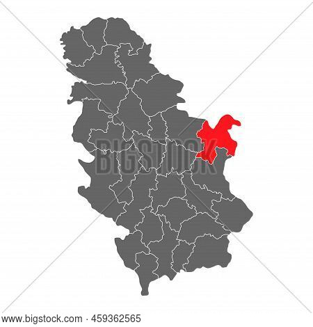 Serbia Map Bor Icon, Geography Blank Concept, Isolated Graphic Background Vector Illustration .