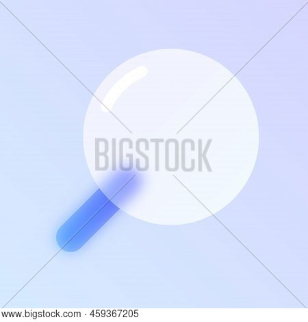 Magnifying Glass Morphism Trendy Style Icon. Magnifying Glass Transparent Glass Color Vector Icon Wi