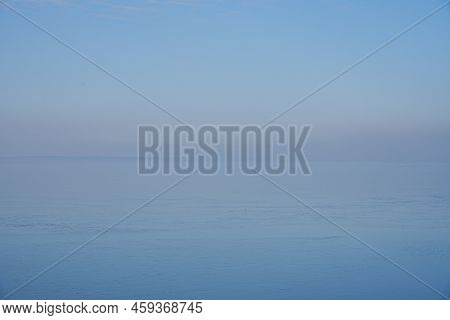 Abstract View Of Lake In European Goczalkowice Town At Silesian District In Poland, Clear Blue Sky I