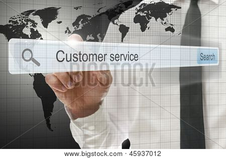 Customer Service Written In Search Bar