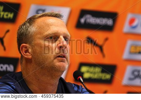 Kyiv, Ukraine - August 10, 2021: Genk Manager John Van Den Brom Attends The Press-conference Before 