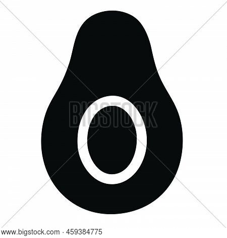 Black Avocado Icon. Half Avocado. Vector Avocado. Vector Avocado Food Icon, Illustration Of Avocado 