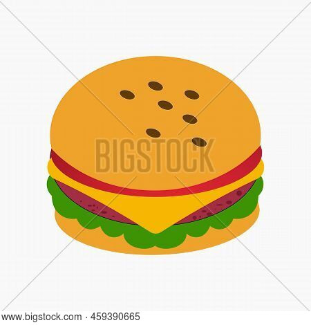 Yellow Tasty Burger With Cheese  Latus Tomato Bun