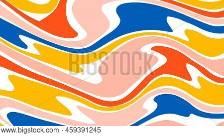 Acid Wave Rainbow Line Backgrounds In 1970s 1960s Hippie Style. Y2k Wallpaper Patterns Retro Vintage