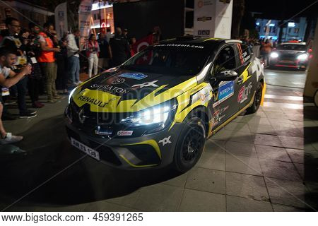 Mugla, Turkey - April 15, 2022: Caglayan Celik With Renault Clio Rally4 Of Renault Clio Trophy Turki