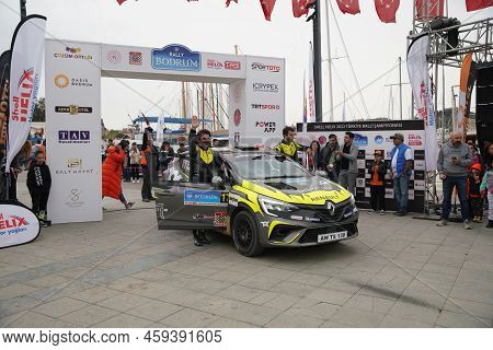 Mugla, Turkey - April 17, 2022: Caglayan Celik With Renault Clio Rally4 Of Renault Clio Trophy Turki