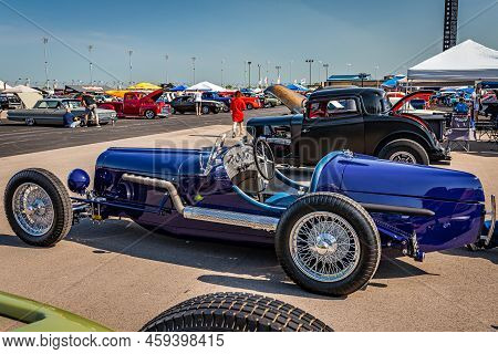 Lebanon, Tn - May 13, 2022:  High Perspective Side View Of A Customized 1934 Miller V16 Racecar At A