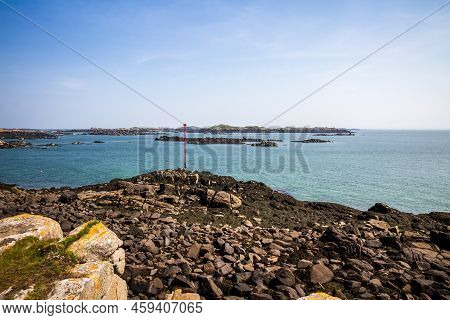 Chausey Island Coast And Cliffs Landscape In Brittany, France