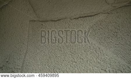 Close-up Of Mixing Mortar In A Concrete Mixer. Concrete Mixer With Pouring Cement. Close-up Of A Con