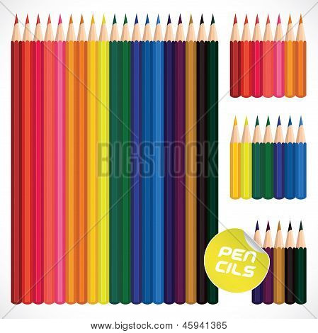 Collection de crayons de couleur