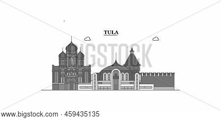 Russia, Tula City Skyline Isolated Vector Illustration, Icons