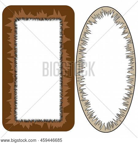 Royal Mirror Frames. Circle Frame Set. Vector Illustration. Stock Image.