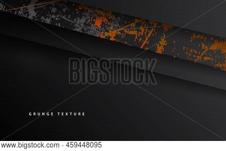 Abstract Overlap Layer Dark Black Background Vector
