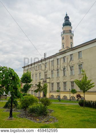 Town Hall Of Drohobych On Market Square. Drohobych Is A City Of Regional Significance In Lviv Oblast