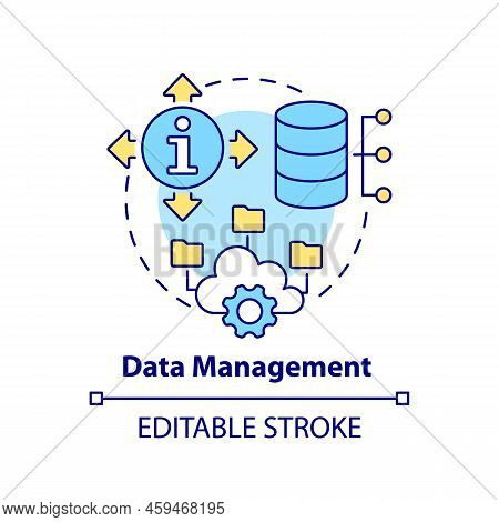 Data Management Concept Icon. Collect And Storing. Data Analyst Skill Abstract Idea Thin Line Illust