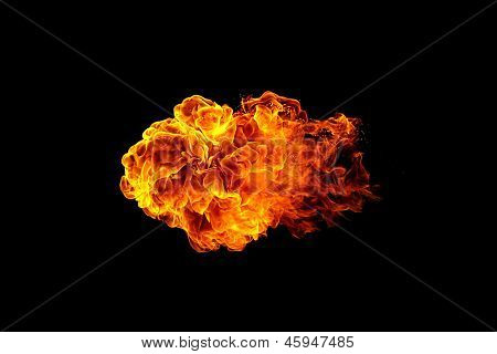 Fireball Isolated On Black Background