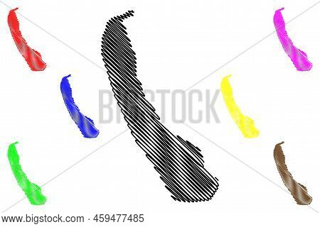 Walney Island (united Kingdom Of Great Britain And Northern Ireland, England) Map Vector Illustratio