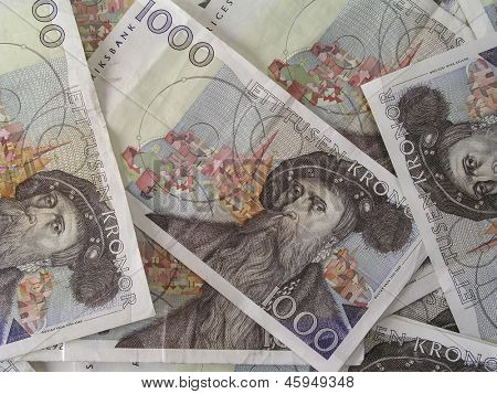 Baggrund af svensk valuta - 1000 kroner