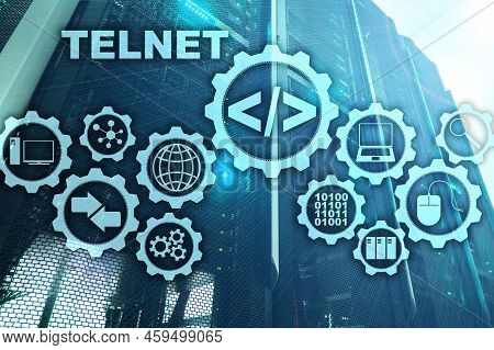 Teletype Network Protocol. Telnet Virtual Terminal Client. Internet And Network Concept. Telnet