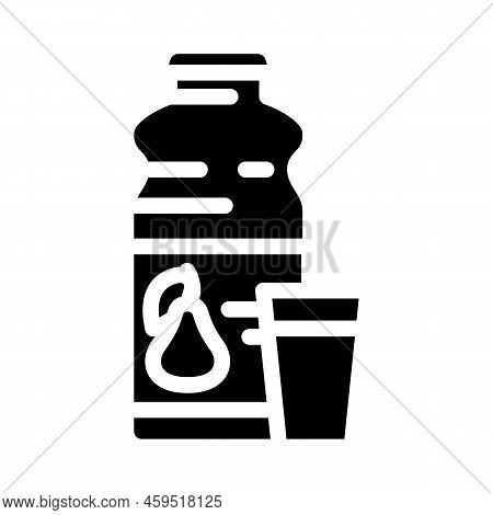 Pear Nectar Glyph Icon Vector. Pear Nectar Sign. Isolated Symbol Illustration