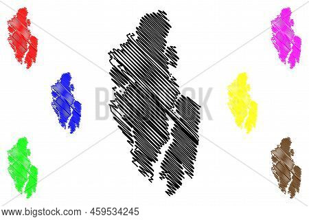 Ytre Sula Island (kingdom Of Norway) Map Vector Illustration, Scribble Sketch Ytre Sula Map
