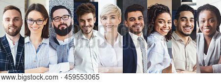 Group Of Millennial Multiracial Business Professionals, Set Of Headshots