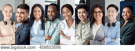 Collection Of Photos Of Smiling Multiethnic Young People