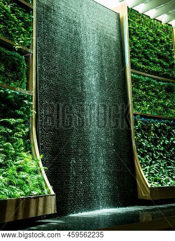Hollywood, Fl - Usa - July 27, 2022 View Of The Hard Rock Hotel And Casino Hollywood's Green Walls A