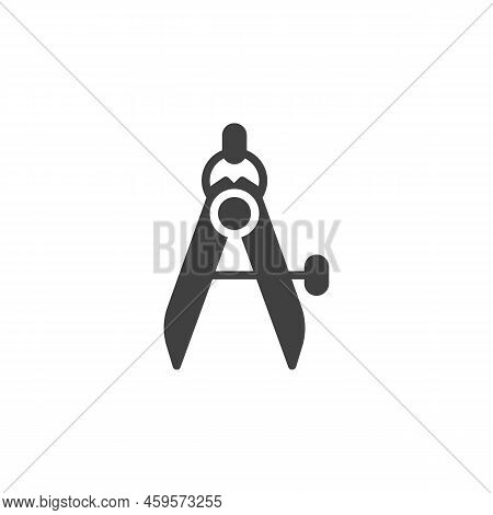 Divider Compass Vector Icon. Filled Flat Sign For Mobile Concept And Web Design. Geometry Compass Gl