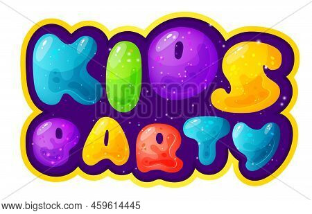 Kids Zone Vector Cartoon Banner. Colorful Letters For Childrens Playroom Decoration. Sign For Childr