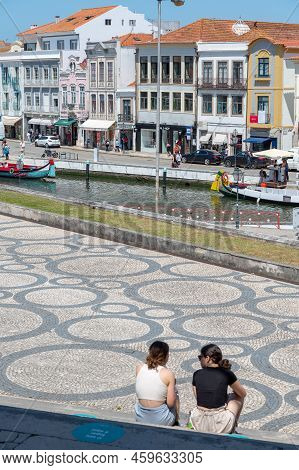 Aveiro, Portugal. 2022 May 12 . Traditional Boats In The Canal Of Aveiro, Portugal. The Colorful Mol