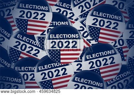 Us, Usa, American Election, Voting Sign. 2022 Midterm Election.