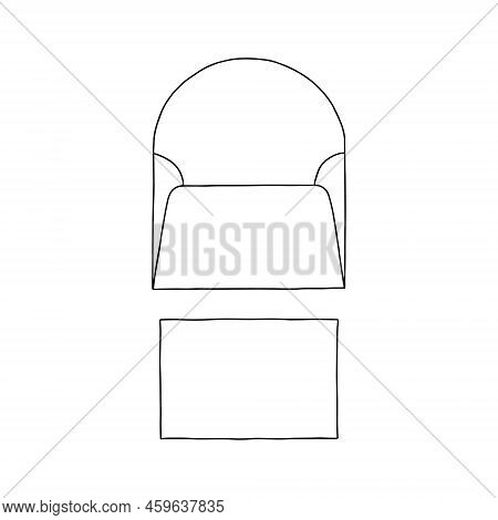 Outline Envelope And Postcard Template. Vector Stock Illustration. Copy Space.