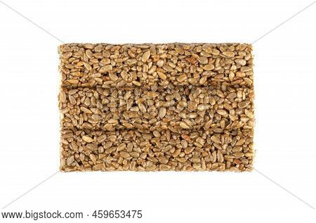 Top View Of Kozinaki Tiles Isolated On White Background. Kozinaki Is An Oriental Sweet Made From Pee