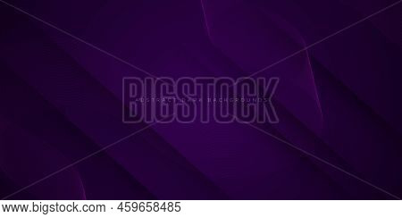 Modern Abstract Geometric Dark Purple Banner Layout Design. Dark Modern Violet Banner Background Wit