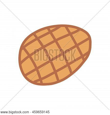 Croiffle Hand Drawn Vector Icon Logotype Dessert In Cartoon Comic Style
