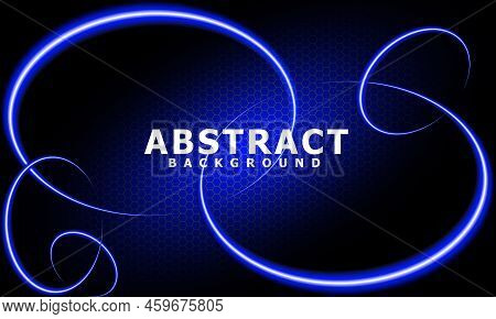 Circle Light Effect Blue Background, Elegant Luxury And Realistic, With Metal Gradient And Overlappi