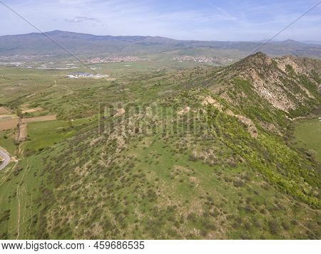 Aerial View Of Kozhuh Mountain And Petrich Valley, Bulgaria