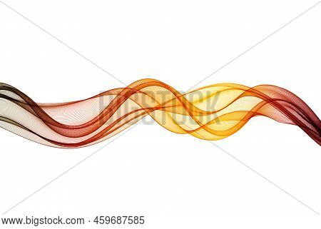 Smooth Transparent Horizontal Brownish Yellow Wave On A White Background